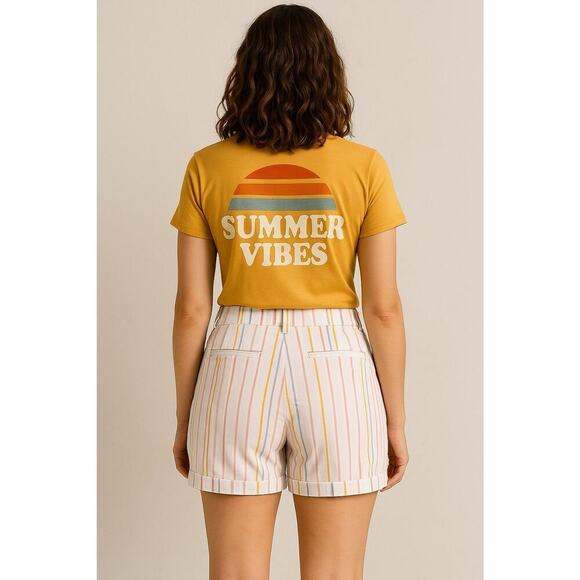 A.N.A Striped Midi Shorts Women’s 18 | Pastel Coastal‎ Preppy Y2K Resort Vibes - Picture 11 of 11